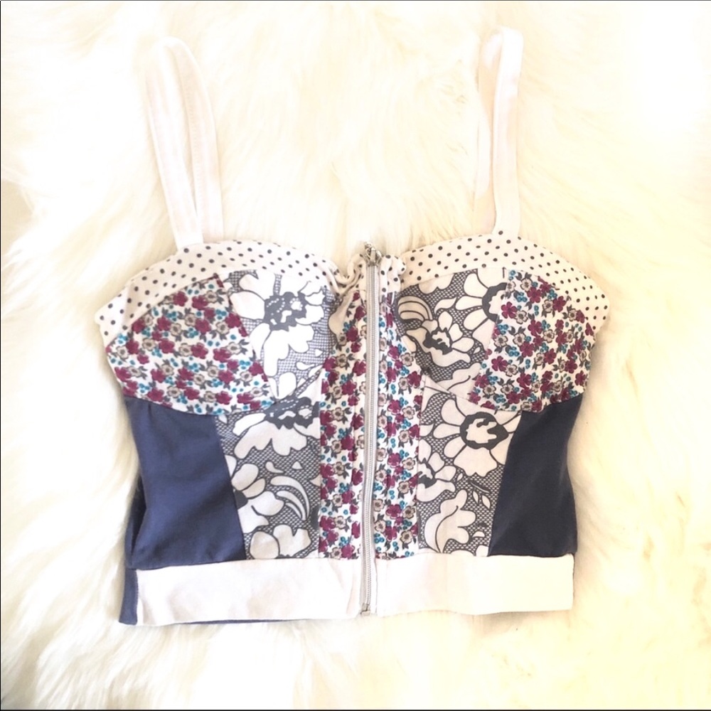 Marisa Sleeveless Floral Corset Festival Fitted Crop Top Bustier
